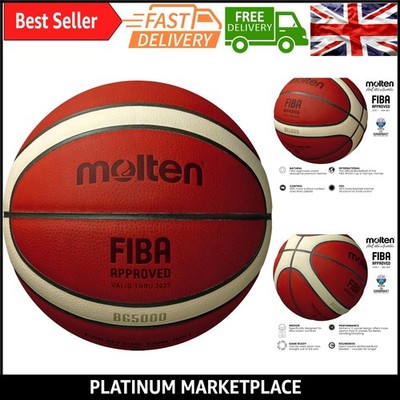 BG5000 Basketball - Official FIBA Game Ball |  Leather, Indoor Use, Size 7, O...