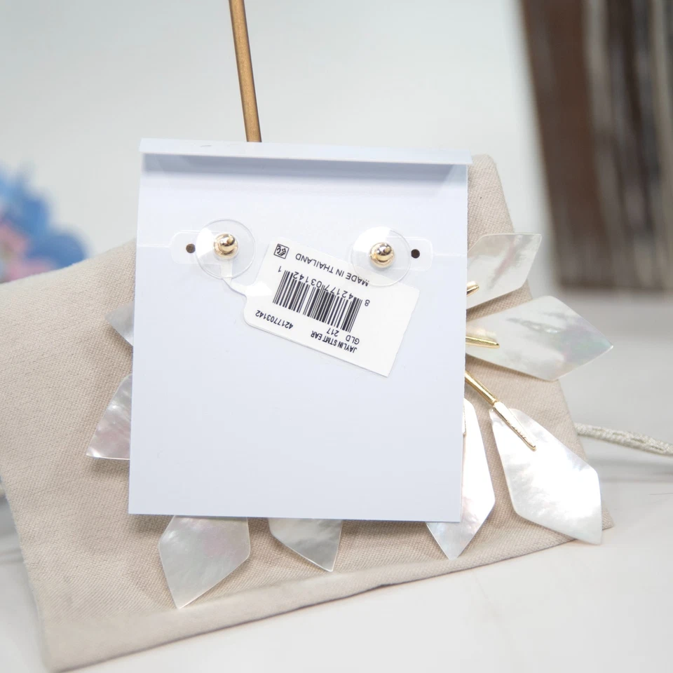 Pendientes Kendra Scott Oro Jaylin Marfil Madreperla Grandes Nuevos con Etiquetas Foto 3 de 4