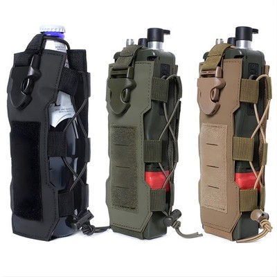 Outdoor Tactical Molle Water Bottle Bag Military Hiking Belt Holder Kettle Pouch