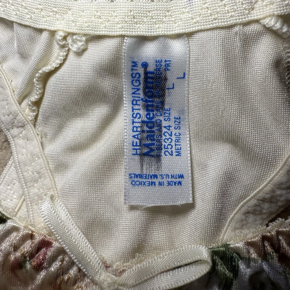 Nuevo sin etiquetas Tanga Maidenform De Colección Cuerdas de Corazón RARO Floral Satinado 25324 Panty L/7 *LEER* Foto 4 de 4