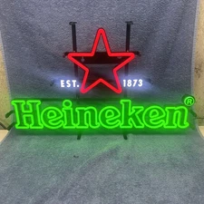 AWESOME HEINEKEN IMPORTED BEER LIGHT UP LED SIGN 27” X 16”