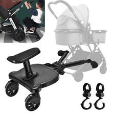 Vihir Buggy Board mit Sitz Universal Trittbrett bis 25kg schwarz für 2-6 Jahre