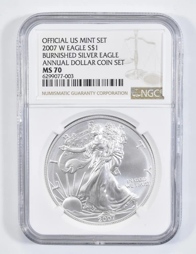 MS70 2007-W Burnished Annual Set - American Silver Eagle NGC *0944