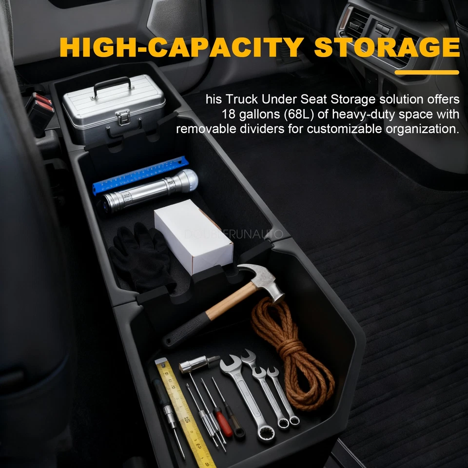 Upgraded Underseat Storage Box For 2015-2025 Ford F150 SuperCrew Crew Cab Foto 2 de 4