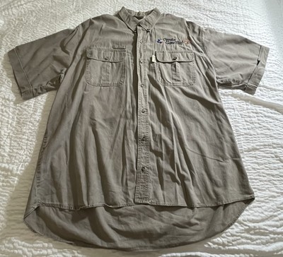 TAG Safari Hunting Shirt Men's XL Khaki Short Sleeve Travel Wear VTG 90s Vented