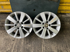 2011 VW GOLF MK6 GTI CADDY 16" ALLOY WHEELS SET 5 STUDS 6.5JX16 PAIR 5K0601025 S