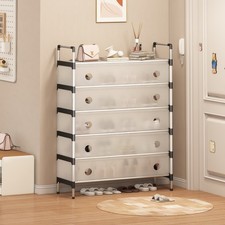 Shoe Rack Storage Shelf Black White with cover Organising small space 80-140cm