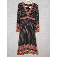 Farm Rio Isobel Babydoll Maxi Dress Fruit Resort Dark Romantic Feminine Tribal