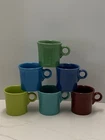 Fiesta Ware Coffee Mugs Mixed Colors O-Ring Handle HLC USA Set of 6