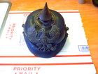 GERMAN PRUSSIAN WW1 PICKLE HELMET  SPIKED PICKLEHAUBE GRIFFIN BADGE — photo 2