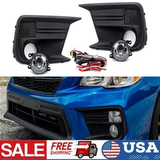 Clear Lens Halogen Fog Light w/ Bezel Wiring Kit For Subaru WRX/STI 2018-2020
