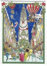 Postcard Glitter Tausendschoen Christmas Rockefeller Ctr New York Postcrossing