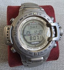 Vintage Casio PRT 4000 All Titanium Watch Triple Sensor