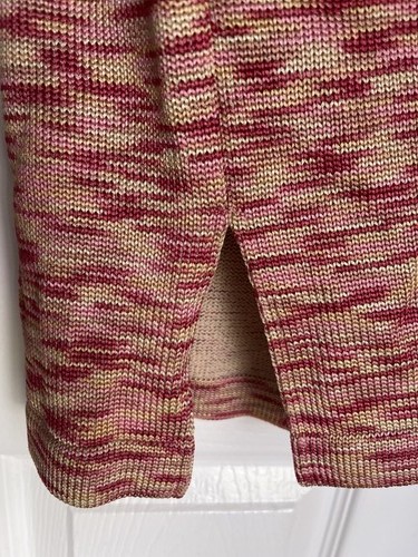ST. JOHN SPORT WOOL BLEND SLEEVELESS V NECK LUXURY KNIT DRESS M Red/mauve/ochre - Picture 9 of 9