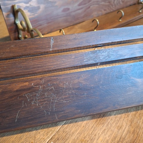 2 Vintage Teller/5 Haken Becher Holzregale mit goldfarbenen Metallwirbel Klammern 30" "LESEN" - Bild 11 von 24