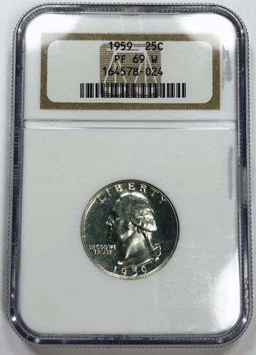 *1959 WASHINGTON QUARTER* *NGC PF 69 WHITE* *POPULATION RARITY* NR #G3755