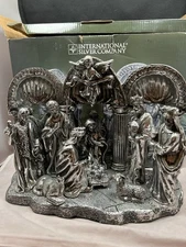International Silver Company Nativity Scene – Silver Plated One-Piece Manger Set