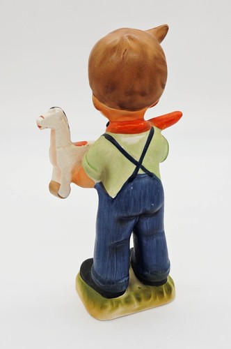 Play Time Figurine Erich Stauffer U8561 (Hummel Style) Boy w Toy Rocking Horse - Picture 3 of 12