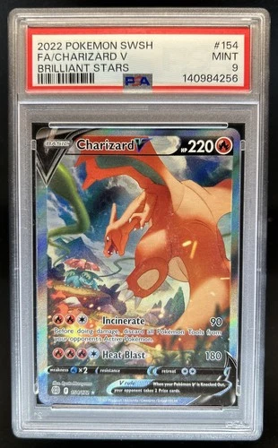 2022 Pokemon SWSH Brilliant Stars Charizard V #154/172 PSA 9