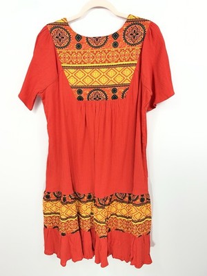 National Red Yellow 100% Cotton Tiered Muumuu Housedress Shabbat Dress Petite S | eBay National Red Yellow 100% Cotton Tiered Muumuu Housedress Shabbat Dress Petite S | eBay