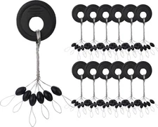 Beoccudo Bobber Stops Rubber Stoppers for Fishing 0.2*0.1in / 46*26mm