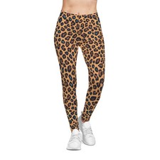 Cheetah Print Blue Casual Leggings, Animal Leopard Print Leggings