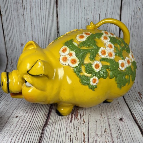 Vtg Rare FLORAL PIGGY BANK BY UNIVERSAL STATUARY CORP. OF CHICAGO, IL 1976 19”