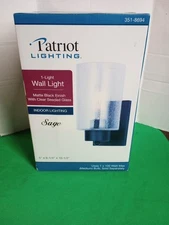 Patriot Lighting 1-light Wall Light Matte Black Finish With Clear Seeded Glass