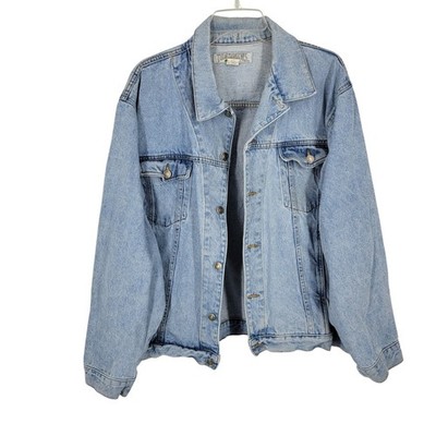 VTG Oversized Denim Jacket Y2K Grunge Aesthetic Unisex Hip Hop Streetwear XL-2XL