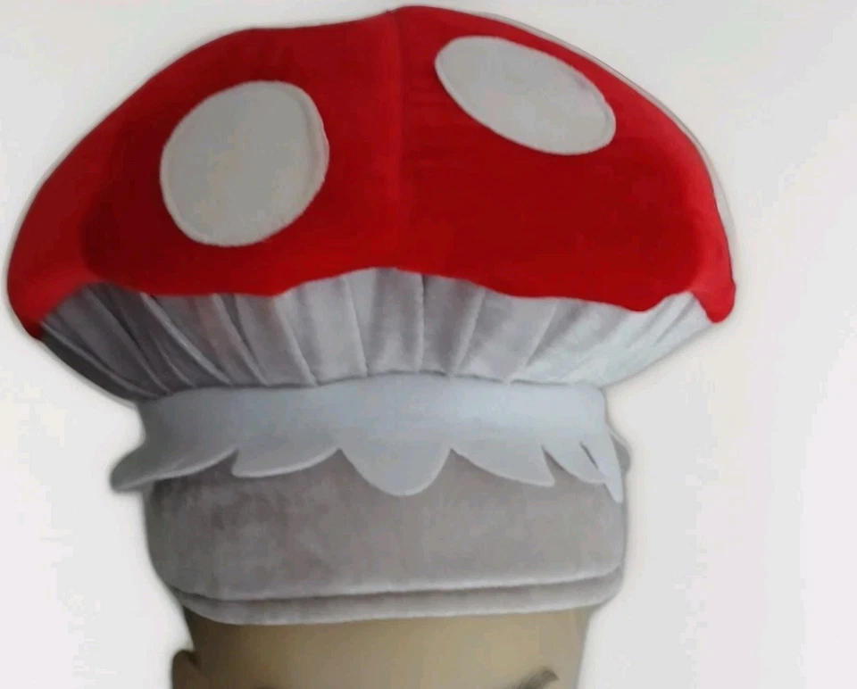 90s Toadstool Mushroom Hat Fantasy Cosplay Costume Accessory- Plush, Adjustable - Image 3 of 4