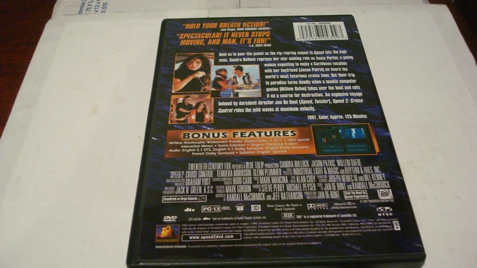 Speed 2: Cruise Control (DVD, 2006, Widescreen) Sandra Bullock, Jason Patric - Image 2 of 3