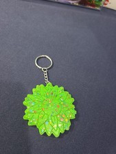 Sunflower New Green W Sparkle Resin Keychain