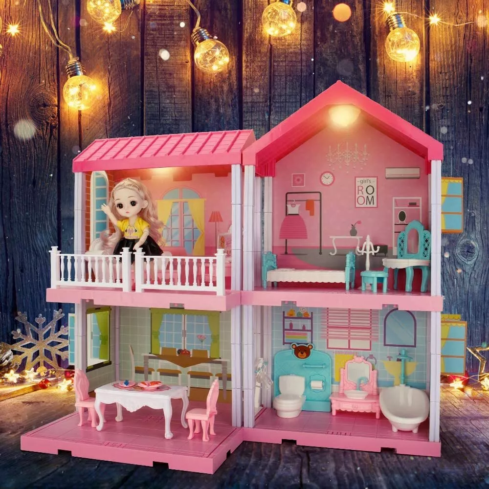 Diy Paper Dollhouse With Furniture Miniature Shop Toys Children Girl Boy  For Toys Birthday Gifts - Doll Houses - AliExpress