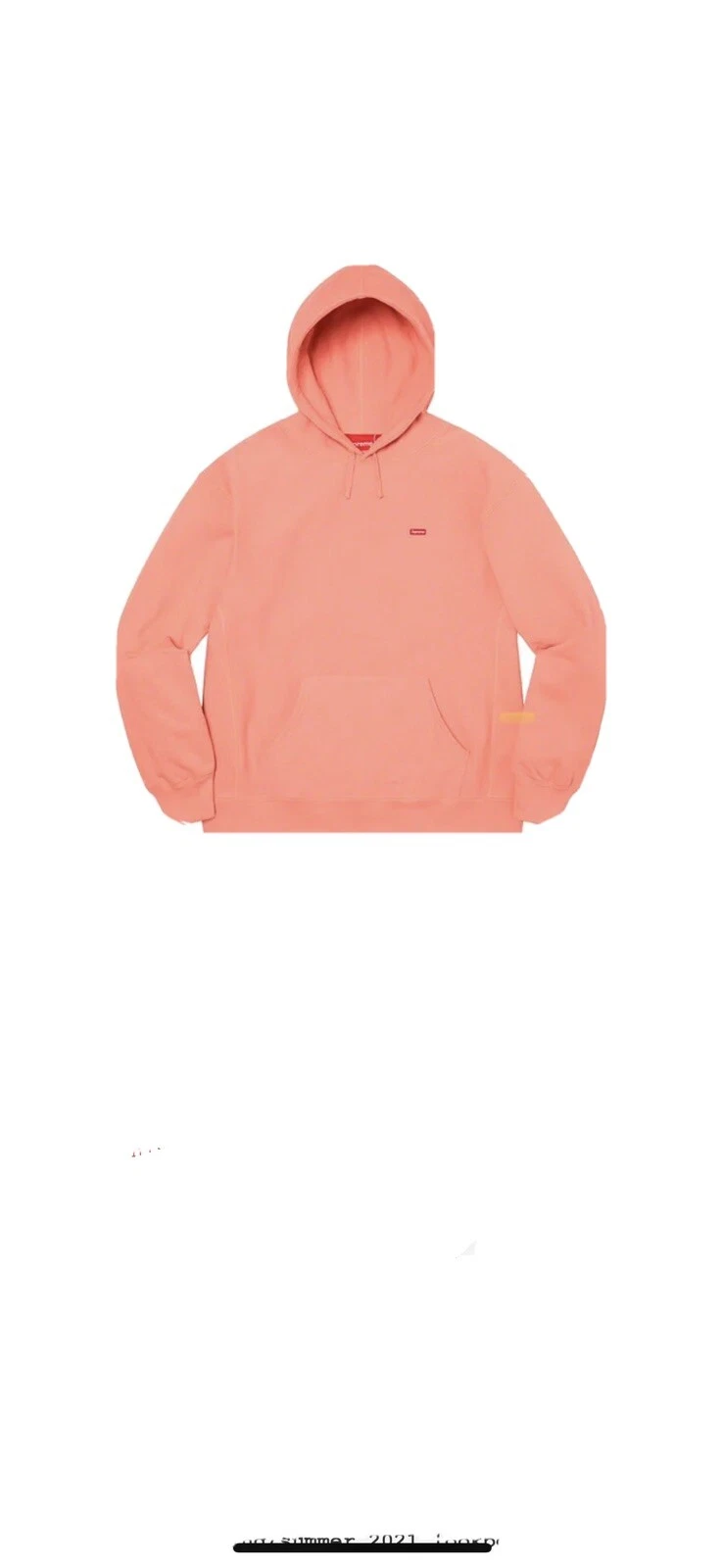 Supreme petite boîte logo sweat à capuche SS21 corail poussiéreux taille petite prêt à être expédié à la main