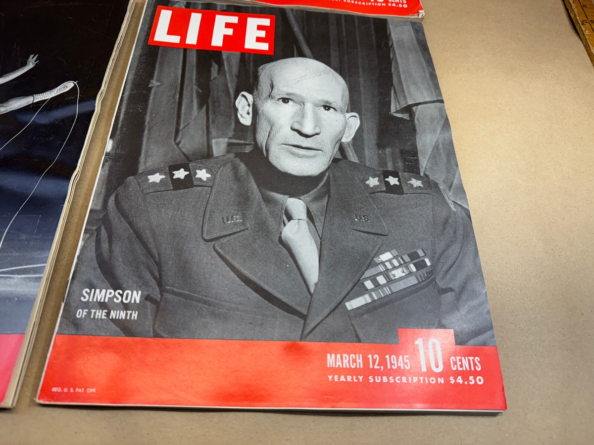 Life Magazine Vtg 1945 Lot of 4 WWII Era Sub Deb Clubs Ice