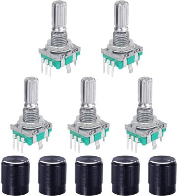 5 Set 360 Degree Rotary Encoder Code Switch Push Button EC11 Digital... 