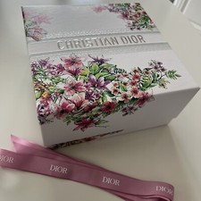 DIOR Floral Blooming Boudoir Gift Box With Silver Logo Pink Dior Logo Ribbon