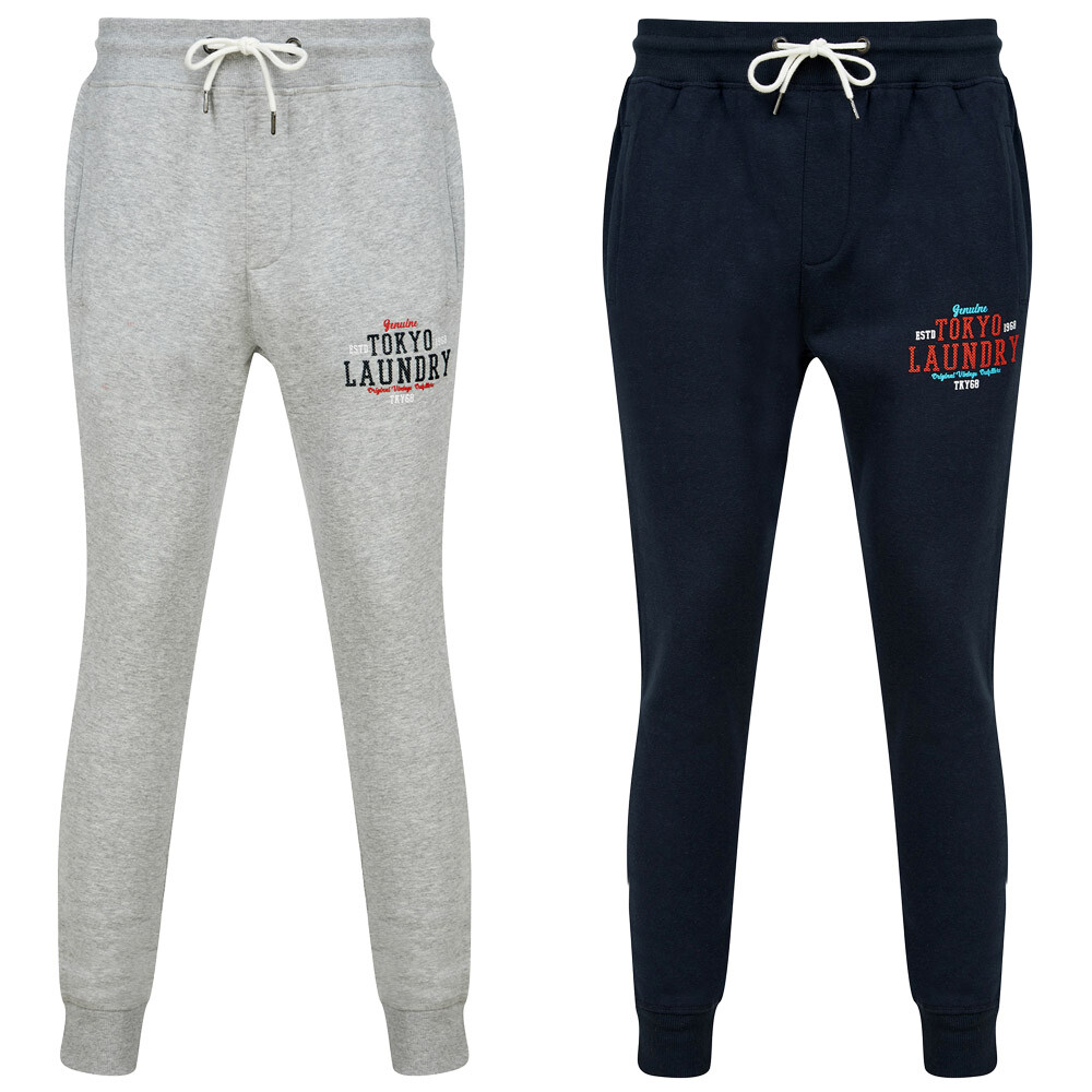 Tokyo Laundry Men's - Dischord Fleece Cuffed Joggers In Light Grey Marl - Foto 6