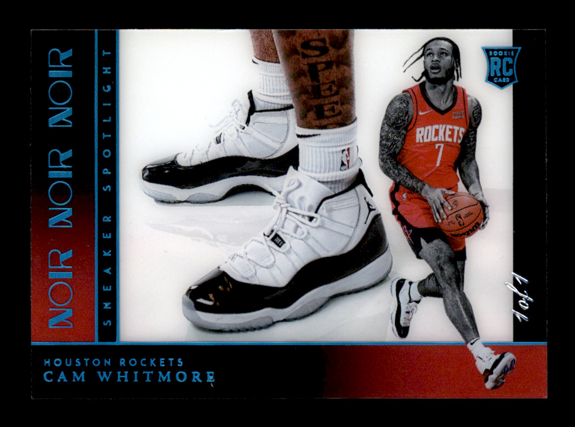 2023-24 Panini Noir #7 Cam Whitmore Sneaker Spotlight Platinum Foil FOTL 1/1 RC