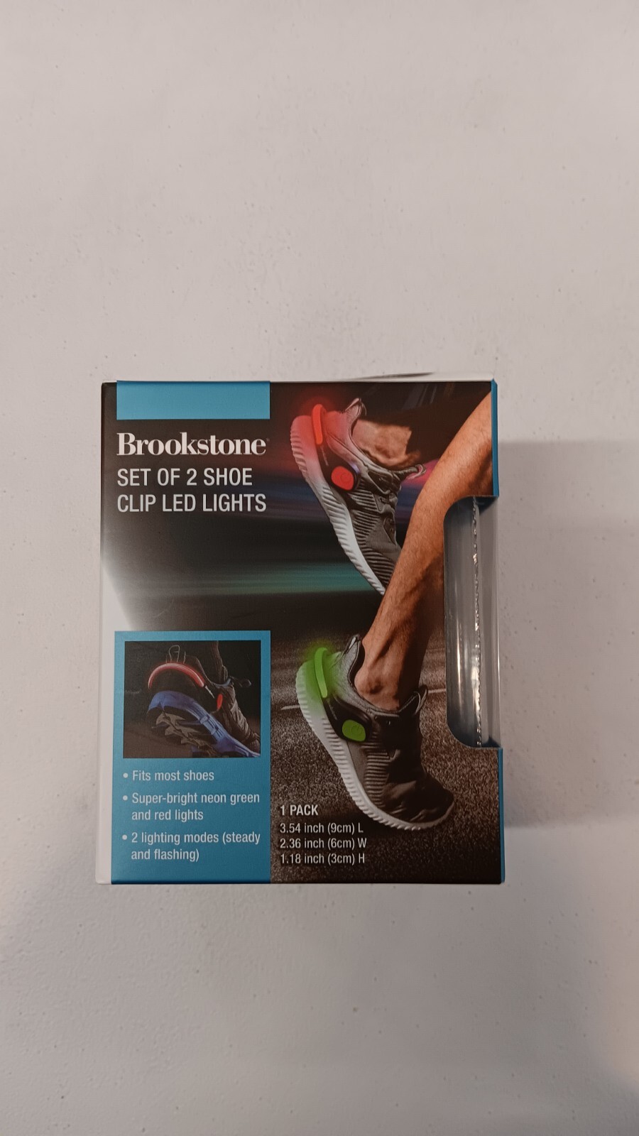 Brookstone Shoe Clip LED Lights Set of 2 Securely Hooks Onto Your Shoes