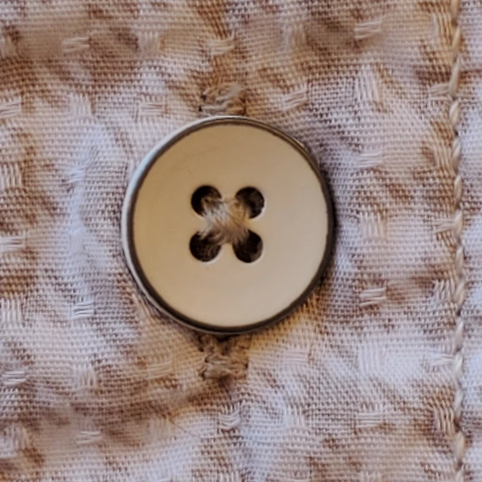 Camisa de club de ciprés para hombre talla XL blanco tostado a cuadros manga corta algodón en muy buen estado Foto 2 de 4