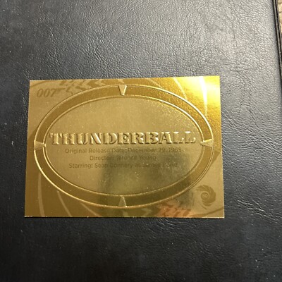 JB1 James Bond 50Th Anniversary Gold Foil 2012 P4 Thunderball Gold Plaque