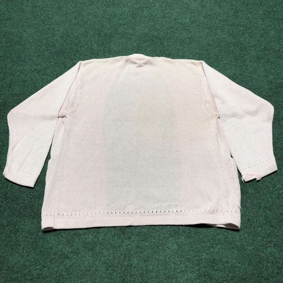 Cardigã suéter feminino vintage anos 90 Christian Dior separado rosa tamanho M malha - Imagem 2 de 4
