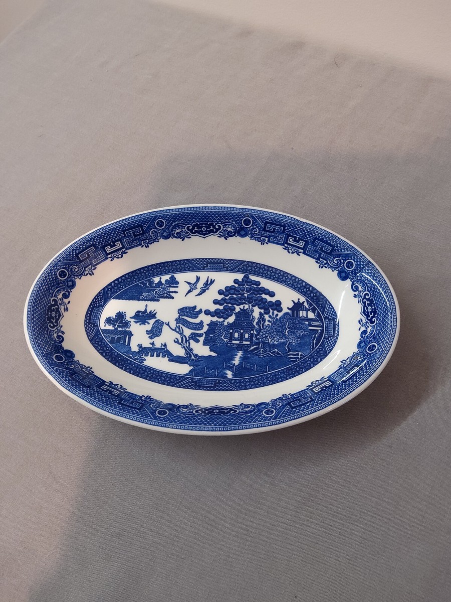 Johnson Brothers Willow Oval Serving Plate Blue White Tableware