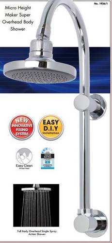 Novelli Micro Height maker Super Overhead Body Shower Wall Mount Kit 4.5 in Head - Picture 13 of 17