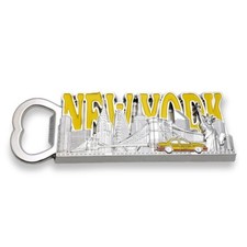 New York Fridge Magnet Bottle Opener Travel Souvenir Liberty Statue Yellow Taxi