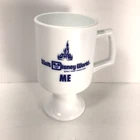 Milk Glass Walt Disney World Coffee Mug Tea Cup Me VTG Pedestal