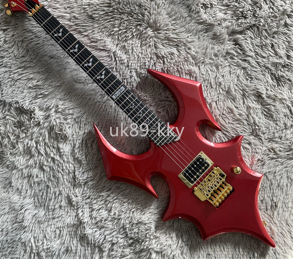 6 String Bat Shape Electric Guitar Black Fretboard H Pickup