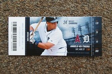 DETROIT TIGERS VS ANGELS 8/27/2016 FULL TICKET ~ COWART/KINSLER HRs