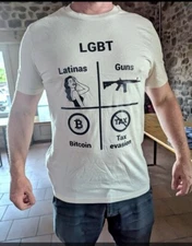 LGBT Latinas Gun Bitcoin Tax Evasion T Shirt-Unisex T-Shirt Pride Shirt White